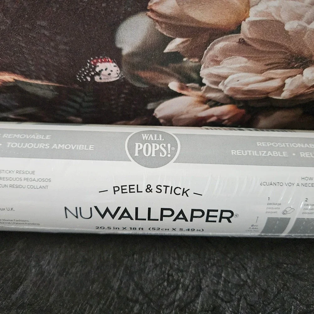 Wall Pops! Nu Wallpaper PATTERN NUS2459 Folk Tulip - 20.5in x 18ft - NEW SEALED